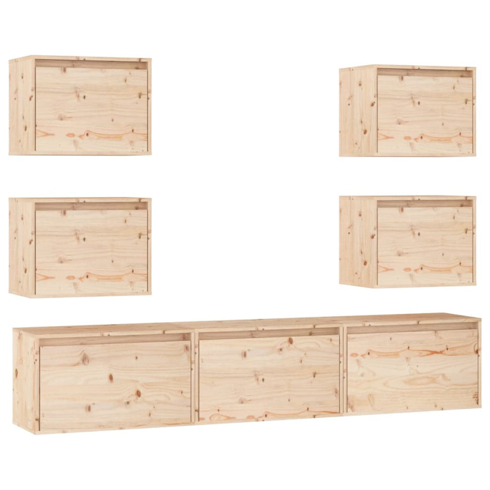 vidaXL TV Cabinets 7 pcs Solid Pine Wood