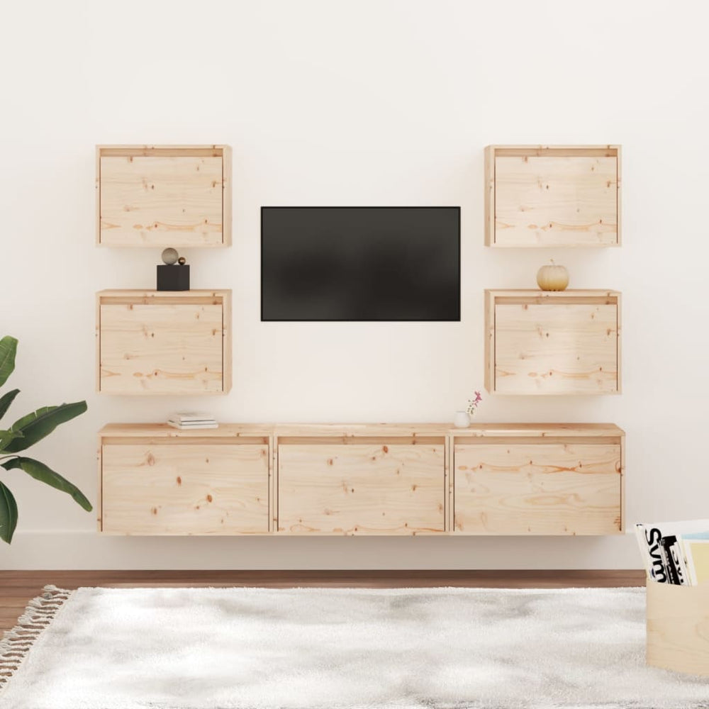 vidaXL TV Cabinets 7 pcs Solid Pine Wood
