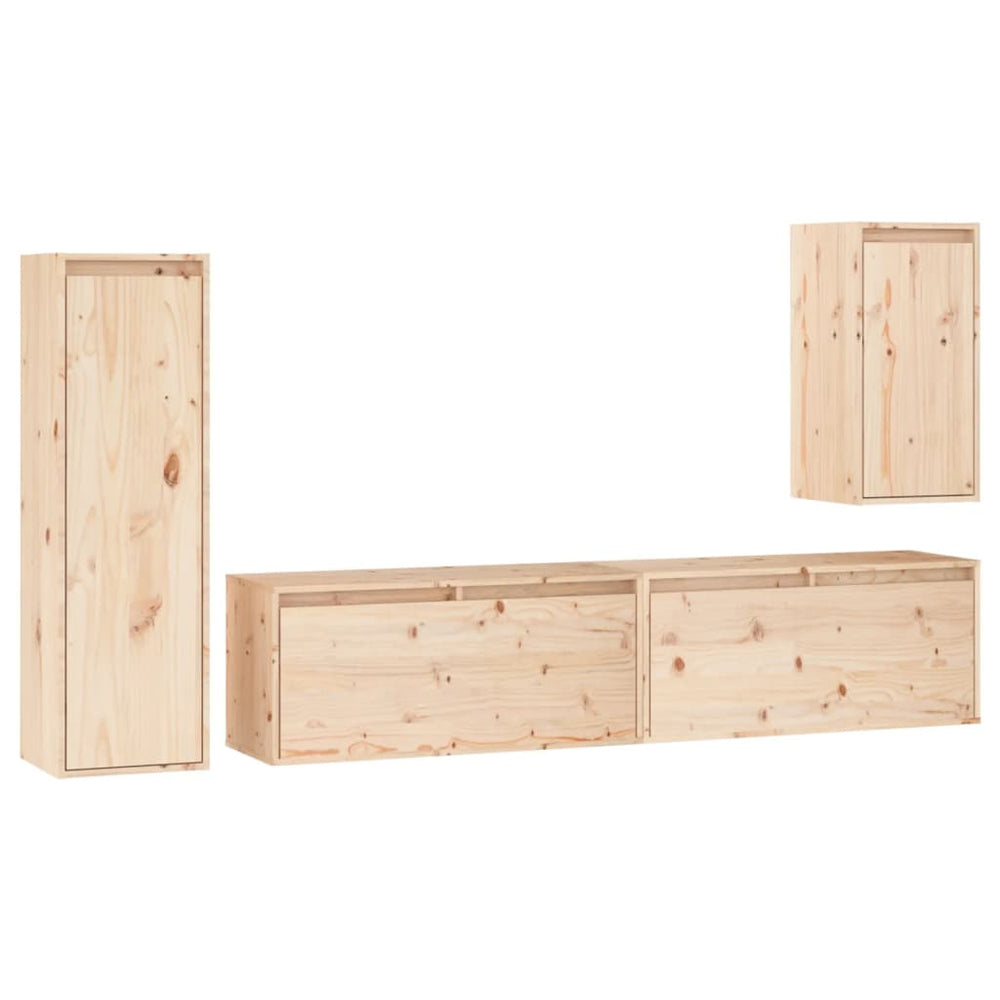 vidaXL TV Cabinets 4 pcs Solid Pine Wood
