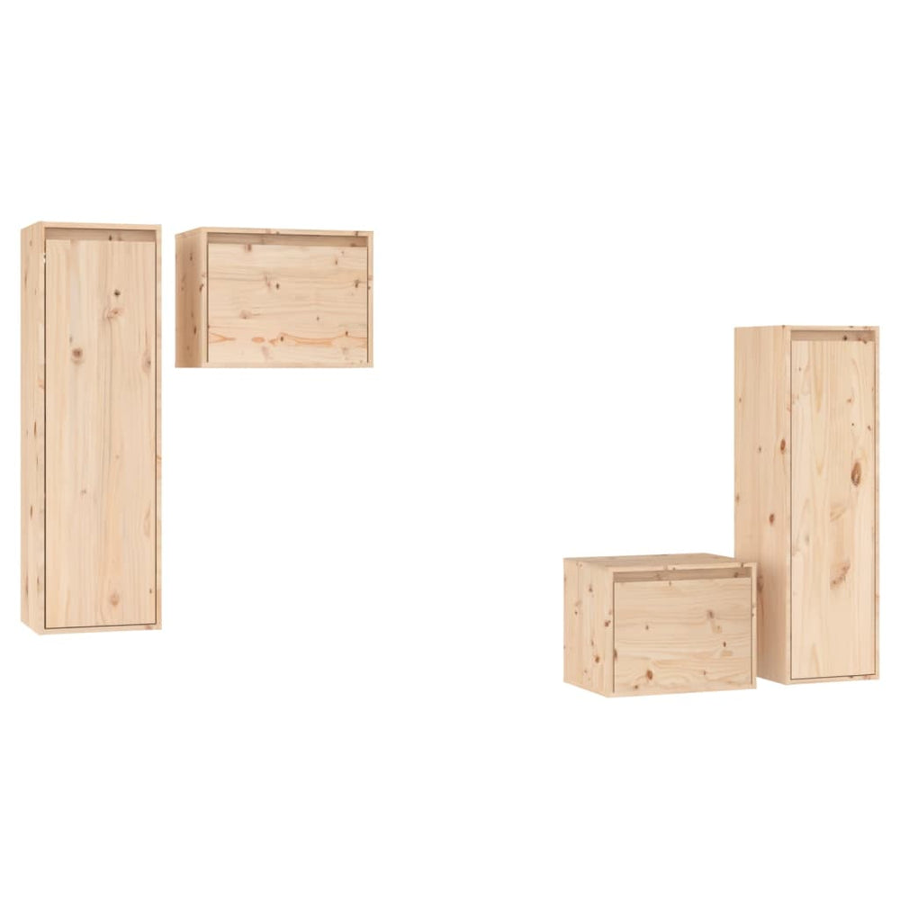vidaXL TV Cabinets 4 pcs Solid Pine Wood