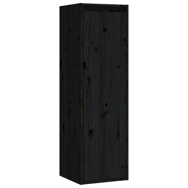 vidaXL TV Cabinets 6 pcs Black Solid Pine Wood