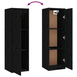 vidaXL TV Cabinets 6 pcs Black Solid Pine Wood