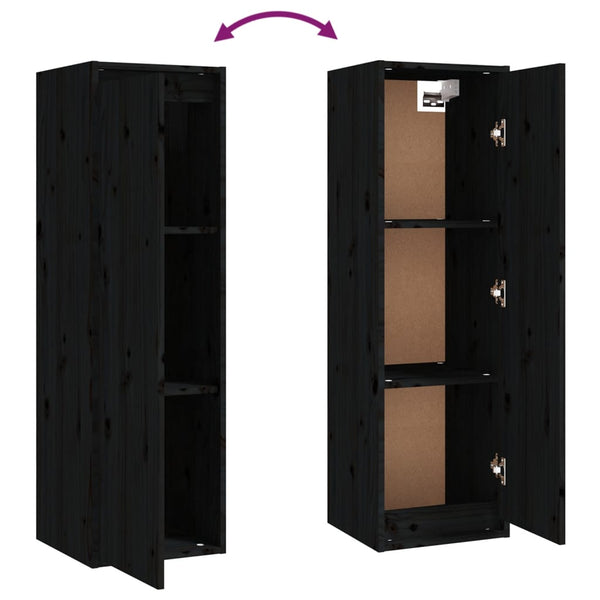 vidaXL TV Cabinets 6 pcs Black Solid Pine Wood