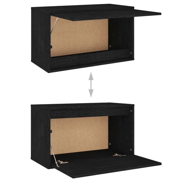 vidaXL TV Cabinets 6 pcs Black Solid Pine Wood