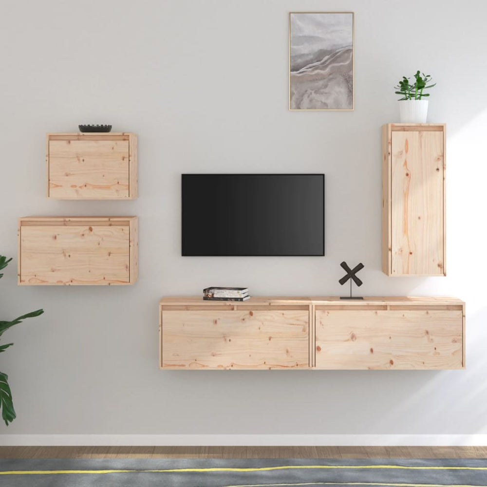 vidaXL TV Cabinets 5 pcs. Solid Pine Wood