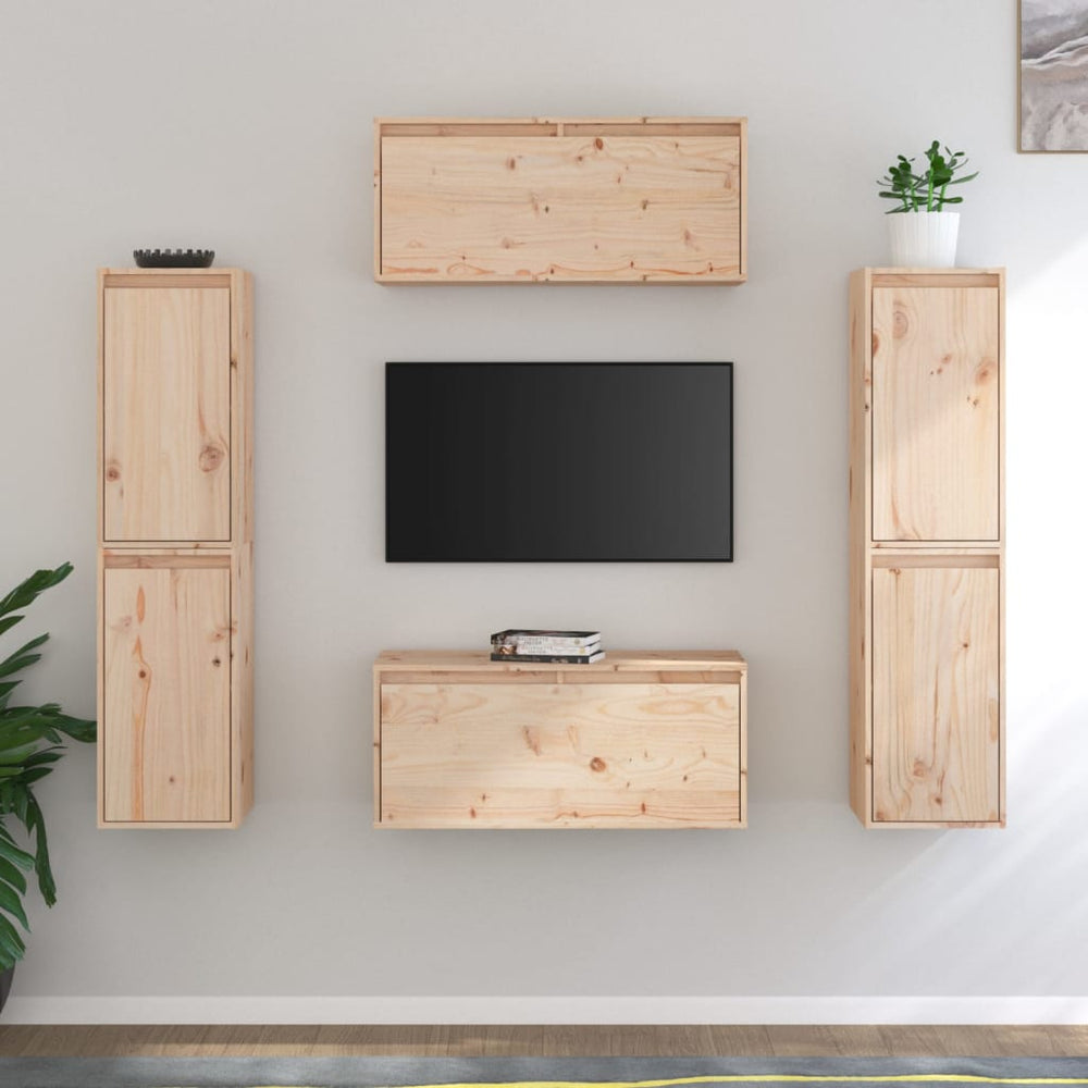 vidaXL TV Cabinets 6 pcs Solid Pine Wood