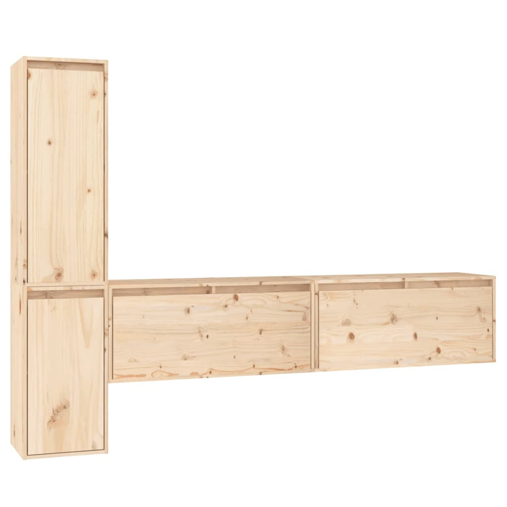 vidaXL TV Cabinets 4 pcs Solid Pine Wood