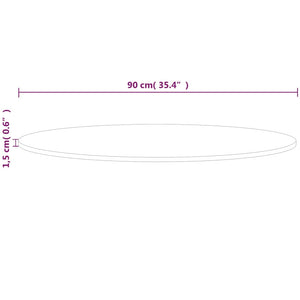 vidaXL Round Table Top Ø90x1.5 cm Untreated Solid Oak Wood