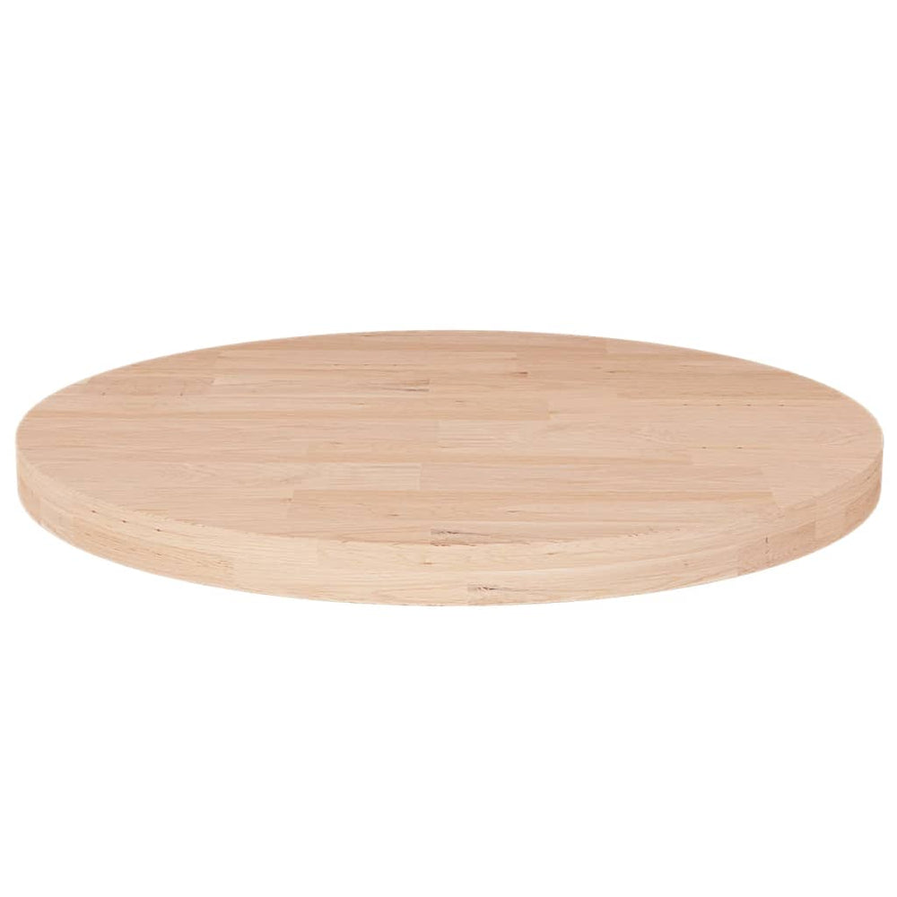 vidaXL Round Tabletop Ø40x2.5 cm Untreated Solid Oak Wood