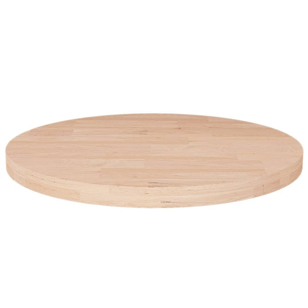 vidaXL Round Tabletop Ø50x2.5 cm Untreated Solid Oak Wood