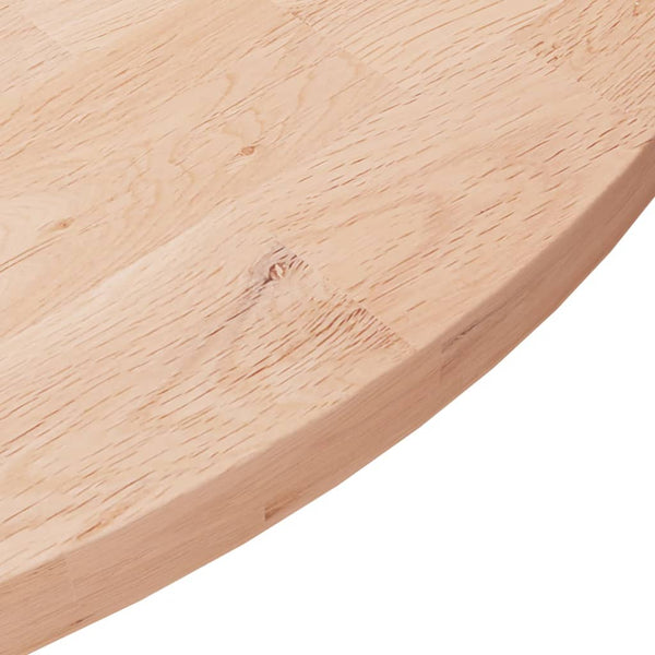 vidaXL Round Tabletop Ø70x2.5 cm Untreated Solid Oak Wood