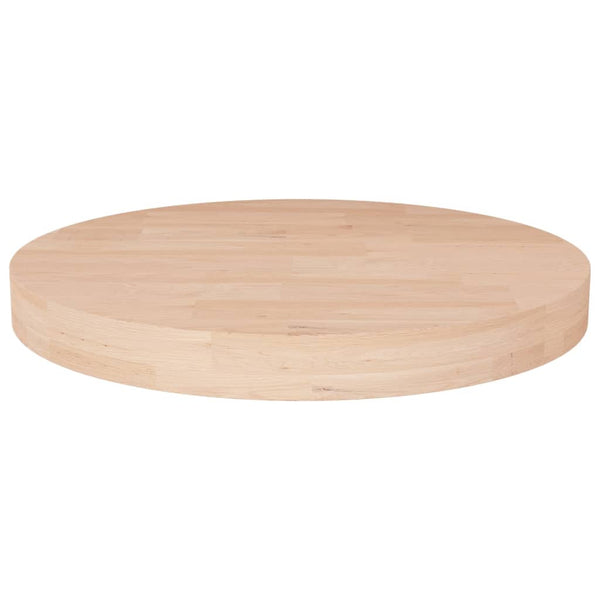 vidaXL Round Tabletop Ø30x4 cm Untreated Solid Oak Wood