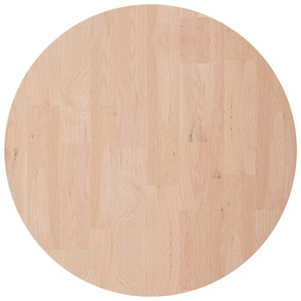 vidaXL Round Tabletop Ø30x4 cm Untreated Solid Oak Wood
