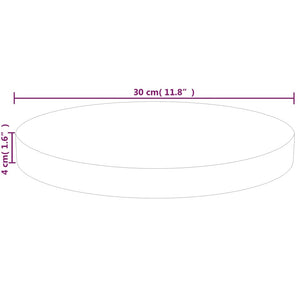 vidaXL Round Tabletop Ø30x4 cm Untreated Solid Oak Wood