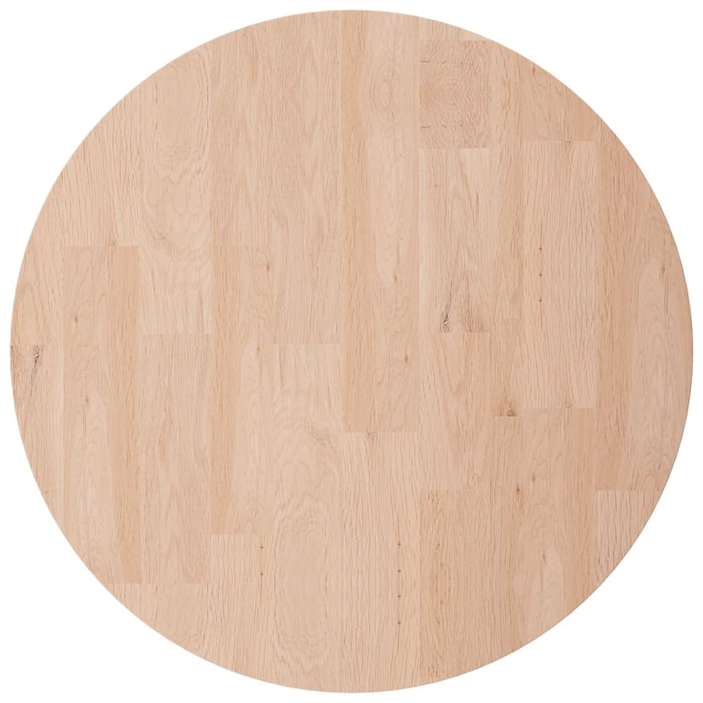 vidaXL Round Tabletop Ø50x4 cm Untreated Solid Oak Wood