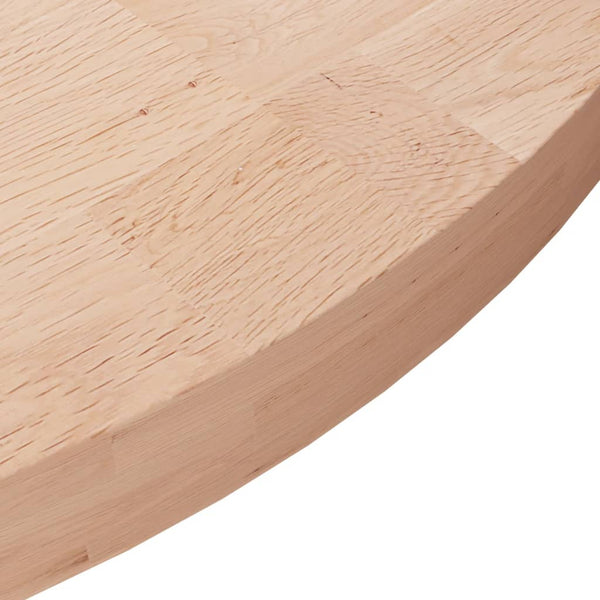 vidaXL Round Tabletop Ø60x4 cm Untreated Solid Oak Wood