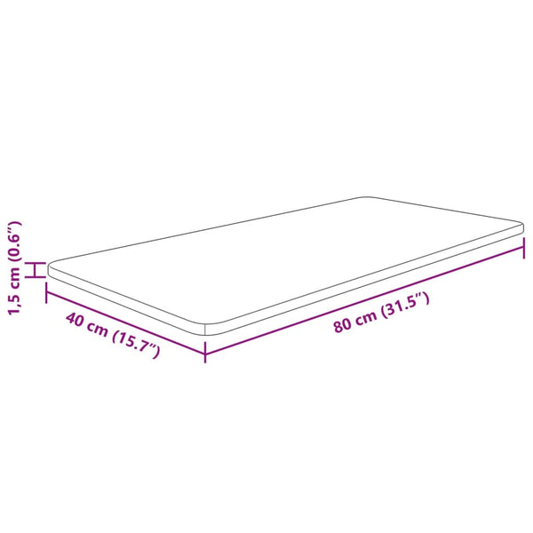 Massivholz Waschtischplatte Eiche 80x40 cm