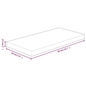 vidaXL Shelf Board 40x20x2.5 cm Untreated Solid Oak Wood
