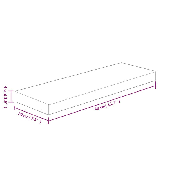 vidaXL Shelf Board 40x20x4 cm Untreated Solid Oak Wood