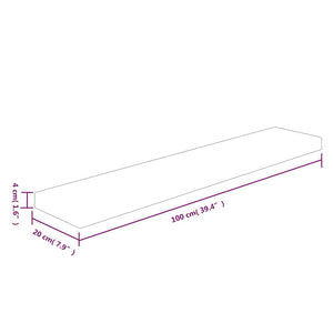 vidaXL Shelf 100x20x4 cm Untreated Solid Oak Wood