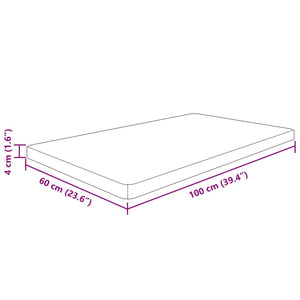 vidaXL Vanity Top 100x60x4 cm Solid Wood Untreated