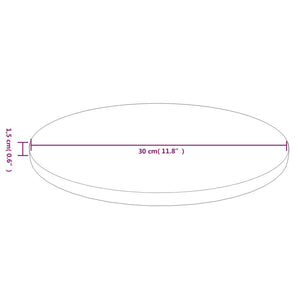 vidaXL Round Tabletop Light Brown Ø30x1.5 cm Treated Oak Wood