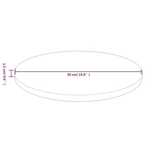 vidaXL Round Tabletop Light Brown Ø50x1.5 cm Treated Oak Wood