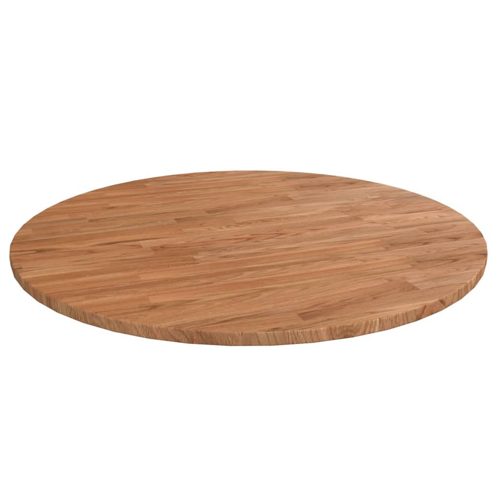 vidaXL Round Tabletop Light Brown Ø80x1.5 cm Treated Oak Wood