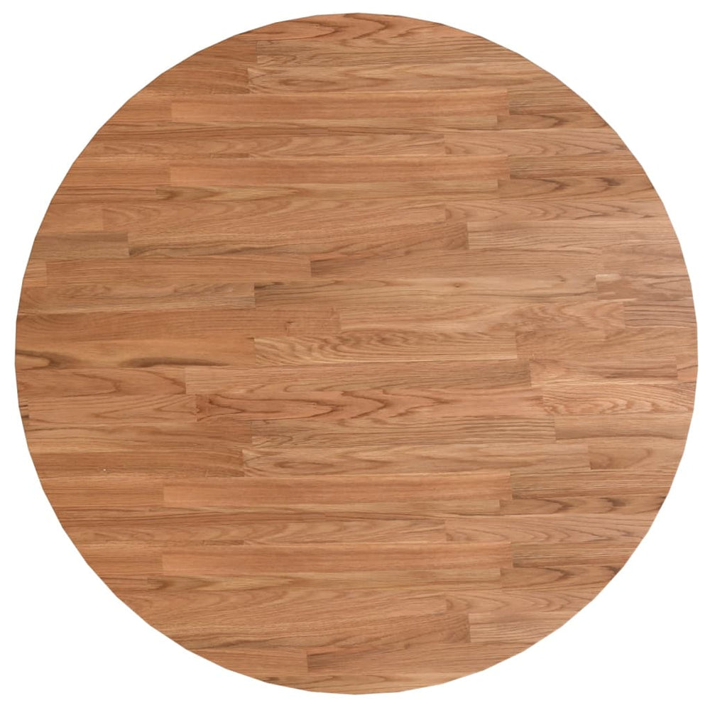 vidaXL Round Tabletop Light Brown Ø80x1.5 cm Treated Oak Wood