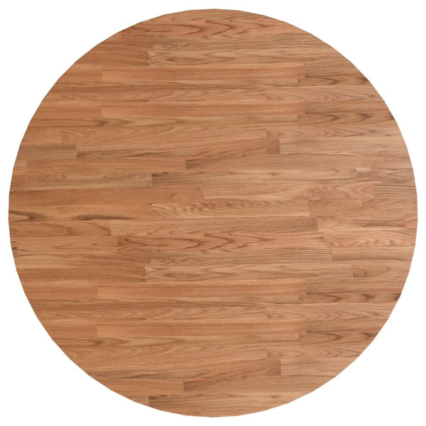 vidaXL Round Tabletop Light Brown Ø90x1.5 cm Treated Oak Wood