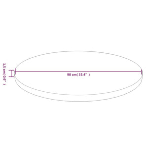 vidaXL Round Tabletop Light Brown Ø90x1.5 cm Treated Oak Wood
