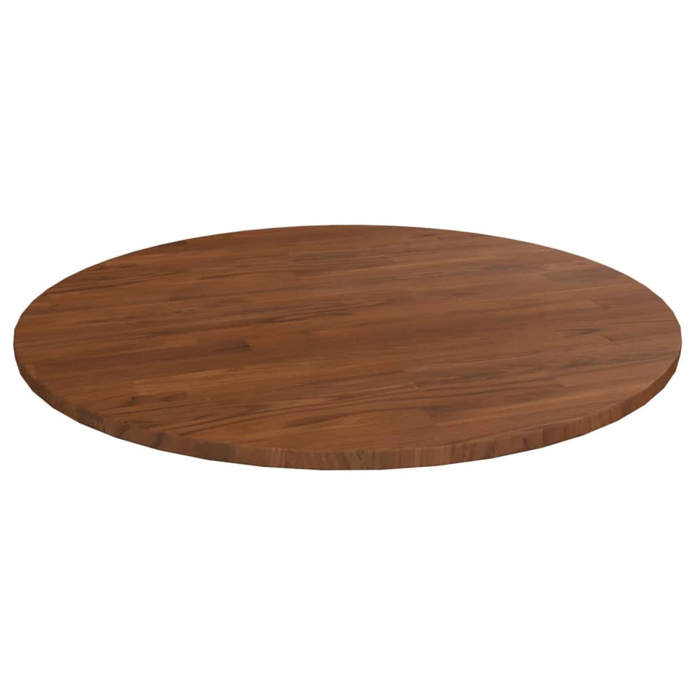 vidaXL Round Tabletop Dark Brown Ø70x1.5 cm Treated Oak Wood