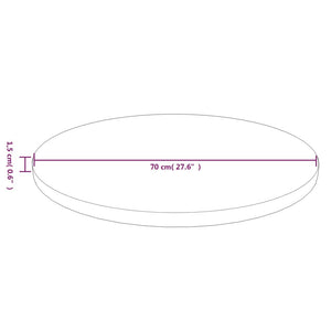 vidaXL Round Tabletop Dark Brown Ø70x1.5 cm Treated Oak Wood