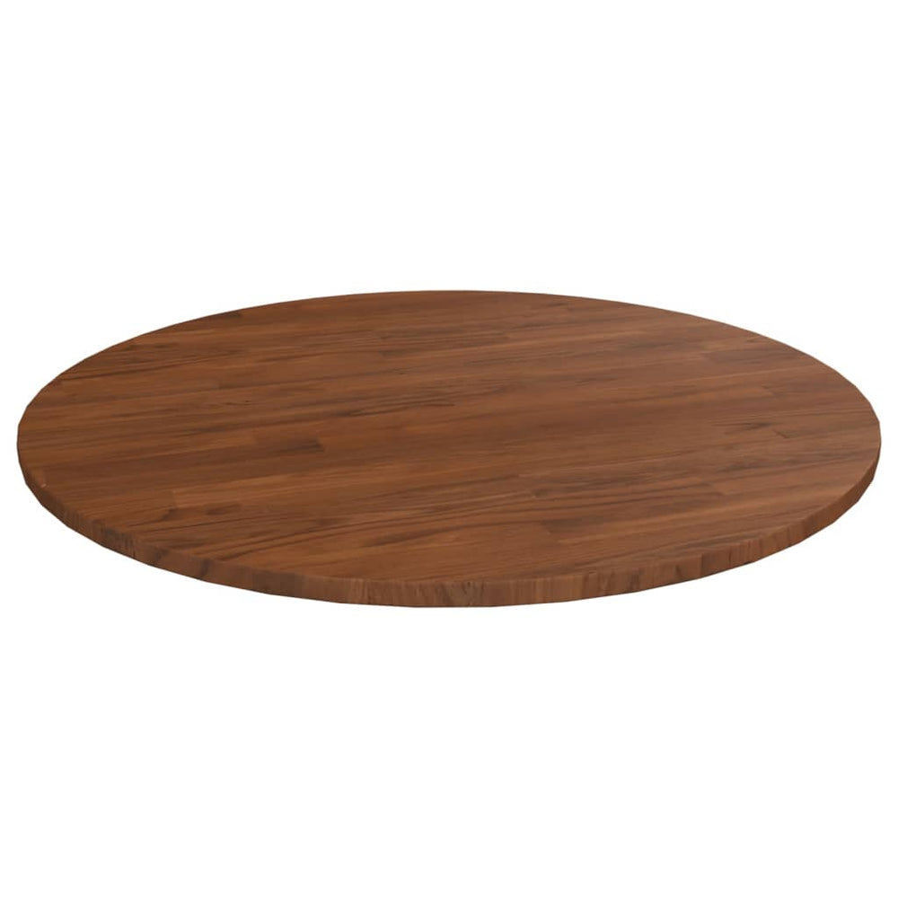 vidaXL Round Tabletop Dark Brown Ø80x1.5 cm Treated Oak Wood