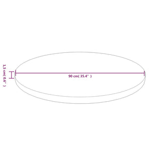 vidaXL Round Tabletop Dark Brown Ø90x1.5 cm Treated Oak Wood