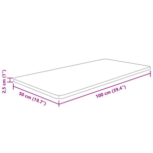 vidaXL Countertop Light Brown 100x50x2.5 cm Solid Wood Treated