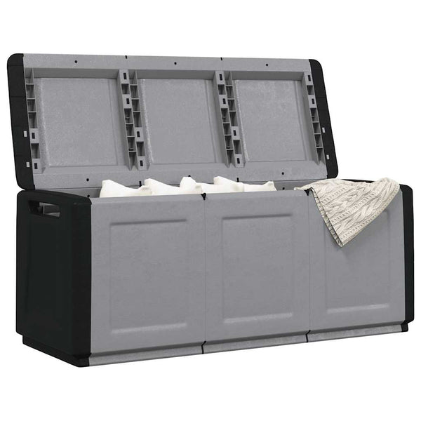 vidaXL Garden Storage Box 138x53x57 cm 330 L Dark Grey Black