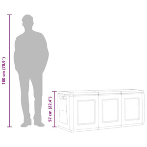 vidaXL Garden Storage Box 138x53x57 cm 330 L Dark Grey Black