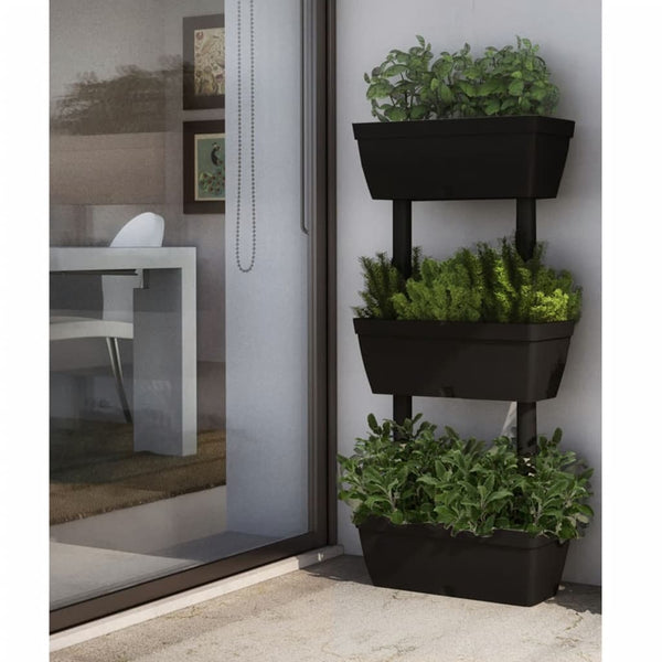 vidaXL Planters 3 pcs. 100 cm Anthracite