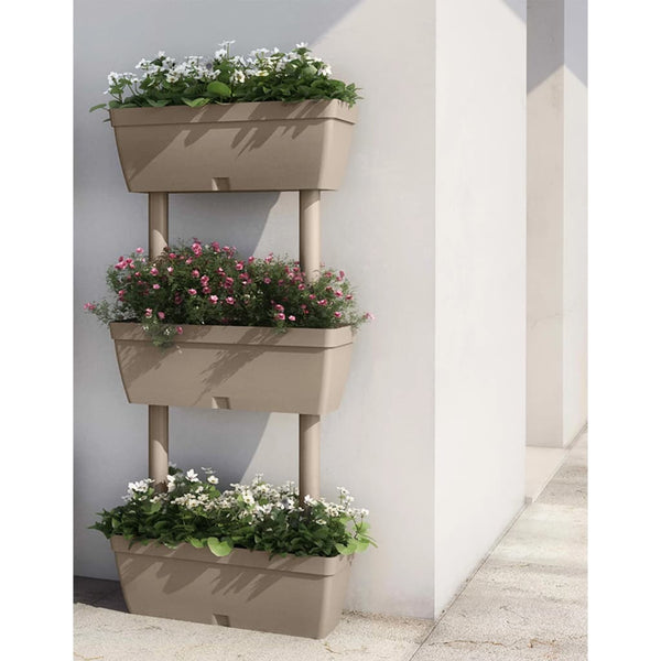 vidaXL Planter Set 3-Piece 100 cm Taupe