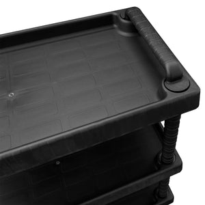 vidaXL 3-Tier Workshop Trolley Black 75x37.5x92 cm PP