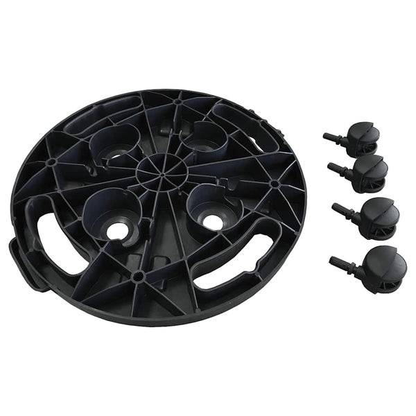 vidaXL Plant Caddy 30 cm Diameter Black 170 kg