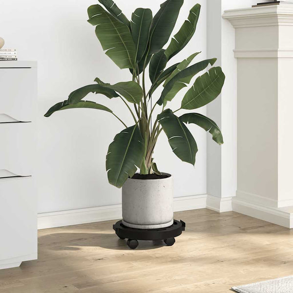 vidaXL Plant Caddy 30 cm Diameter Black 170 kg