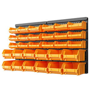 vidaXL 32-piece Storage Bin Set Yellow and Black