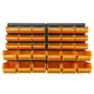 vidaXL 32-piece Storage Bin Set Yellow and Black