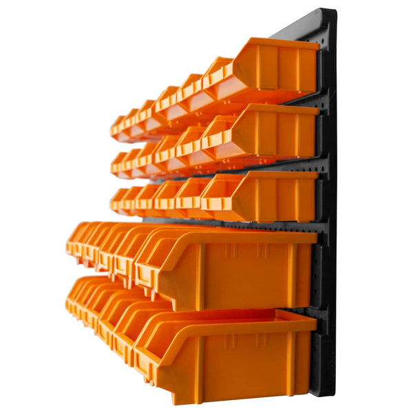 vidaXL 32-piece Storage Bin Set Yellow and Black
