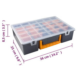vidaXL Assortment Cases 2 pcs. Removable Dividers 360x250x85 mm PP