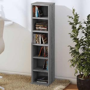 vidaXL CD Rack Sonoma Grey 21x20x88 cm Engineered Wood
