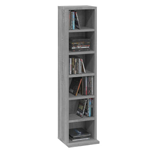 vidaXL CD Rack Sonoma Grey 21x20x88 cm Engineered Wood
