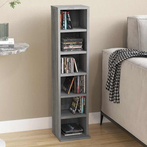 vidaXL CD Rack Sonoma Grey 21x20x88 cm Engineered Wood